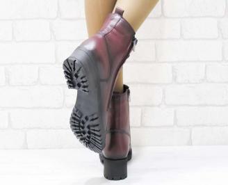 Дамски боти естествена кожа бордо