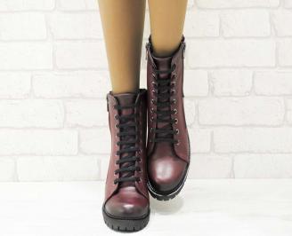 Дамски боти естествена кожа бордо