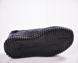 Мъжки спортно елегантни  обувки естествена кожа сини