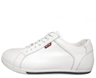 Мъжки обувки Гигант естествена кожа бели