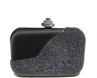 Дамска чанта еко кожа/сатен черна