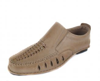 Мъжки обувки естествена кожа бежови