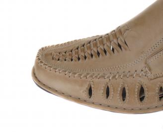 Мъжки обувки естествена кожа бежови