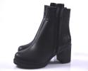 Дамски елегантни боти естествена кожа черни EOBUVKIBG
